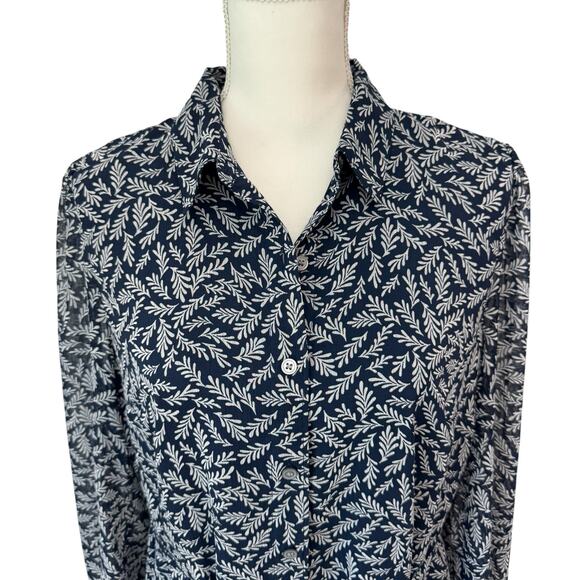 LOFT Godet Shirtdress Size M Fern Print Flouncy - Picture 7 of 11